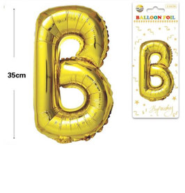 GLOBO LETRA B METALICO ORO 100 CM
