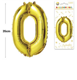 OGLOBO LETRA O METALICO ORO 35 CM