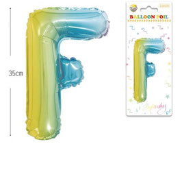 GLOBO LETRA F METALICO MULTICOLOR 35 CM
