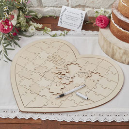 Guestbook Puzzle Legno Cuore