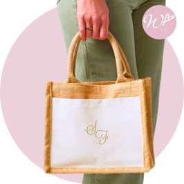 Borsa in Juta con tasca personalizzata