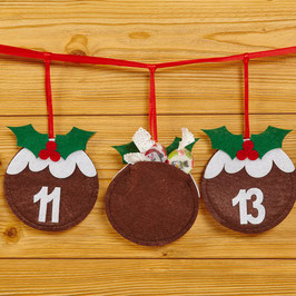 Ghirlanda Calendario dell'avvento - Christmas Pudding