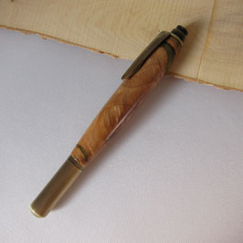 Stylo roller de poche 'bronze patiné' en loupe d'olivier et résine