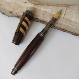Stylo plume Kamet haut-de-gamme en bocote avec liserés