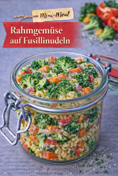 Rahmgemüse auf Fussilinudeln