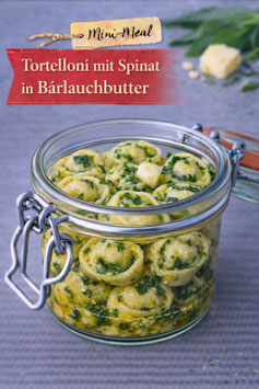 Tortelloni mit Spinat  in Bärlauchbutter