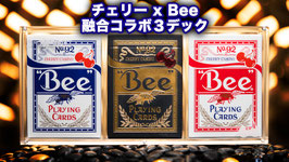 チェリーxBee 融合コラボ ３デック（専用ケース付）/ Limited Bee X Cherry 3 deck Set (Blue, Red and Black) Playing Cards