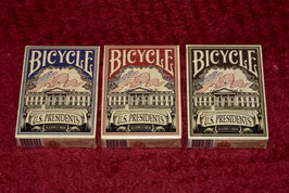 【特価】Bicycle®︎ 冠ロゴ シリーズ 詰め合わせセット U.S. Presidents ３色セット（赤・青・限定黒エンボス）