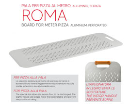 Pala "ROMA" per pizza al metro in ALLUMINIO FORATO