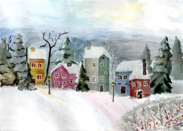 Winterlandschaft mit Häusern