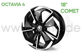 1x Leichtmetallfelge COMET 18" Black Front polierter - original - SKODA OCTAVIA IV (NX)