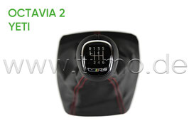 VRS Schaltknauf 6-GANG Leder - original - SKODA OCTAVIA II, YETI