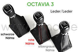 VRS Schaltknauf 6-GANG (LEDER/LEDER) - original - SKODA OCTAVIA III (5E)