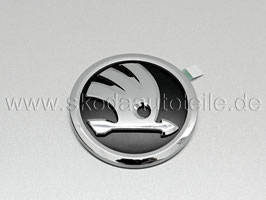 SKODA Emblem Logo matt CHROM/SCHWARZ (V o. H) - original - SKODA OCTAVIA III