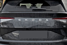 NEW DESIGN 2024 DARK CHROME Schriftzug Emblem Heckklappe "SKODA" - original - SKODA ENYAQ, ELROQ