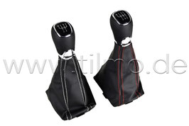 Schaltknauf 5 oder 6-GANG Leder (GREY, RED) - original - SKODA OCTAVIA III (5E)