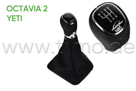 Schaltknauf "L&K" 6-GANG (LEDER/LEDER) - original - SKODA YETI, OCTAVIA II
