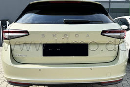 NEW DESIGN 2024 DARK CHROME Schriftzug Emblem Heckklappe "SKODA, SUPERB, 4x4" - original - SKODA SUPERB IV