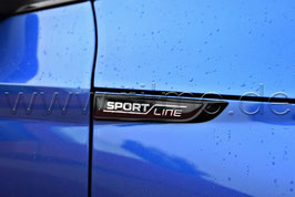 BLACK Schriftzug Emblem Kotflügel (L+R) "SPORTLINE" - original - SKODA OCTAVIA IV (NX)