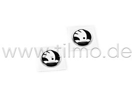 2x SKODA Emblem Logo 12mm für Klappschlüssel - original