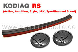 RS Rückstrahler + Grundträger + Emblem BLACK (V+H) - original - SKODA KODIAQ