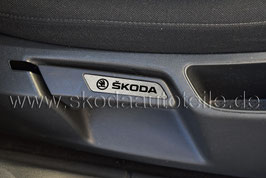 Blende "SKODA" für Sitzverstellung Alu (L+R) - SKODA OCTAVIA II