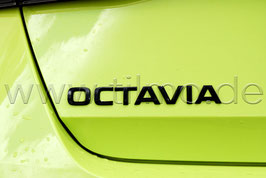 BLACK Schriftzug Emblem Heckklappe "OCTAVIA" - original - SKODA OCTAVIA