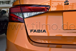 BLACK Schriftzug Emblem Heckklappe "FABIA" - original - SKODA FABIA