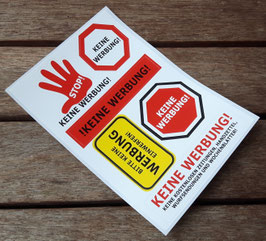 6er-Set, mehrfärbig "Stop / Bitte Keine Werbung einwerfen"