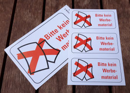 Set 3+1 "Bitte kein Werbematerial"