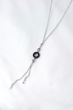 #1840-2, "Moon and Stars", Hematite, 30", Necklace/Collier