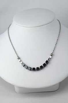 #1769-HM, Tiny Swoop Hematite, Necklace/Collier