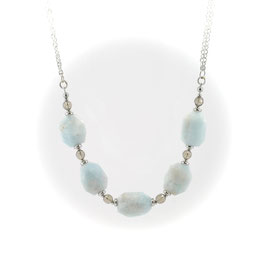 #1726-AQ, Aquamarine & Smokey Quartz, Necklace/Collier