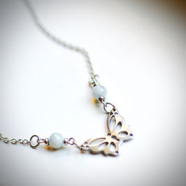 #2180-AQ, Butterfly with Aquamarine, Necklace/Collier