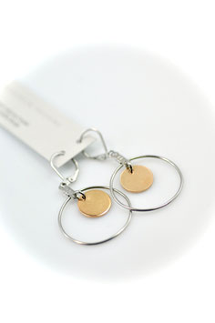 #2211, Hoop with gold stainless, Earrings/Boucles d'oreilles