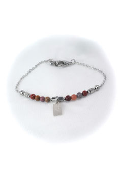 #1752-MK, Tiny Swoop Mookite & Love charm, Bracelet