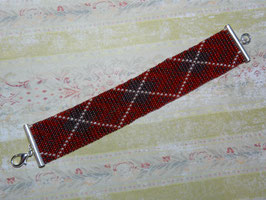 Bracelet tissage tendance rouge 3 cm