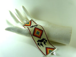 Bracelet Amérindien 4 cm motif "Patte d'ours"