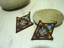Boucles d'oreilles style Amérindien "triangles entrelacés"