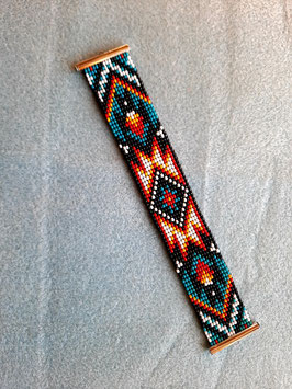 Bracelet style Amérindien "Plumes turquoise"