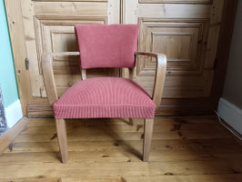 Fauteuil bridge rénové velours Rouge