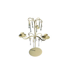 Chandelier crème pampilles 3 branches B001