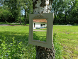Miroir à noeud beige patiné