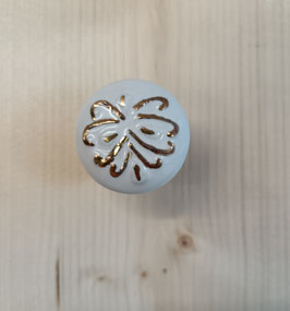 Bouton en porcelaine blanc motif OR B35