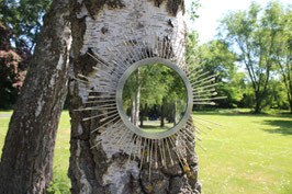 Miroir métal Soleil Doré