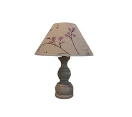 Lampe pied gris abat-jour fait-main Fleurs de cerisier