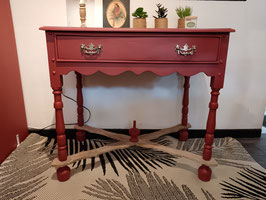 Console 1 tiroir plateau bois et Terracotta pied Entretoise
