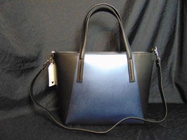 Lederhandtasche schwarz- blau