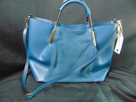 Leder Handtasche blau