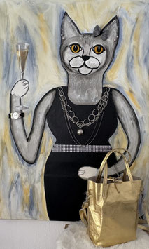 Ledertasche gold